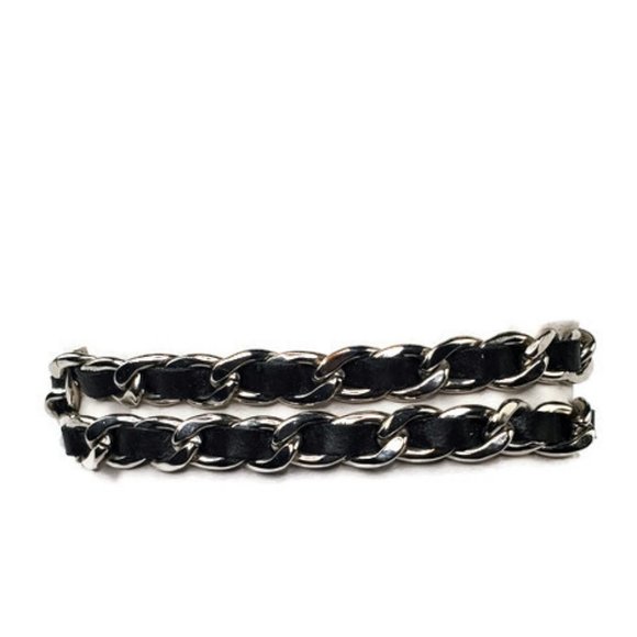 Black Chain & Rhinestone Leather thin bracelet. New!!! - Picture 4 of 4